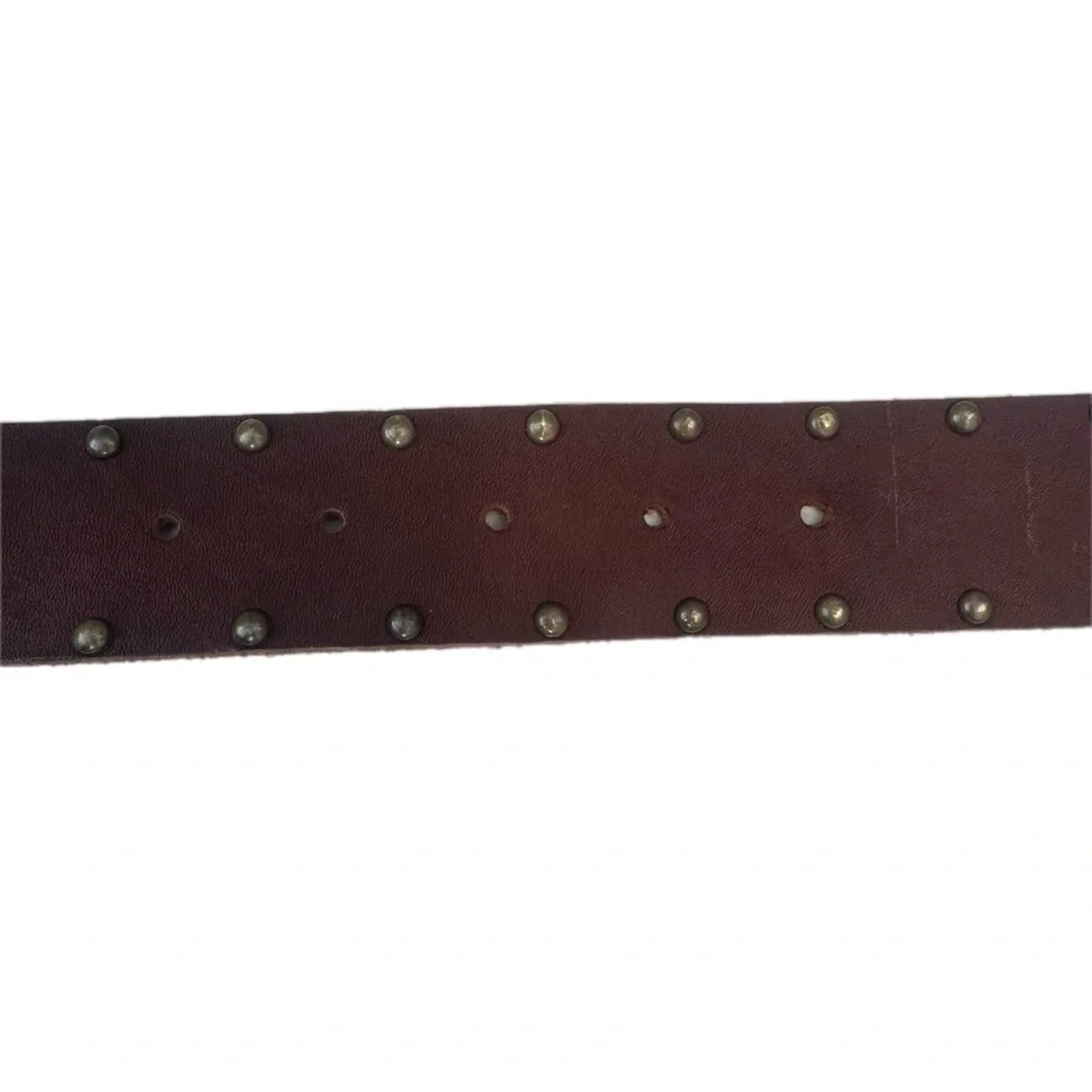 Vintage 90s Bebe Leather Studded Belt M/L Made in USA Southwest Mosaic Buckle
